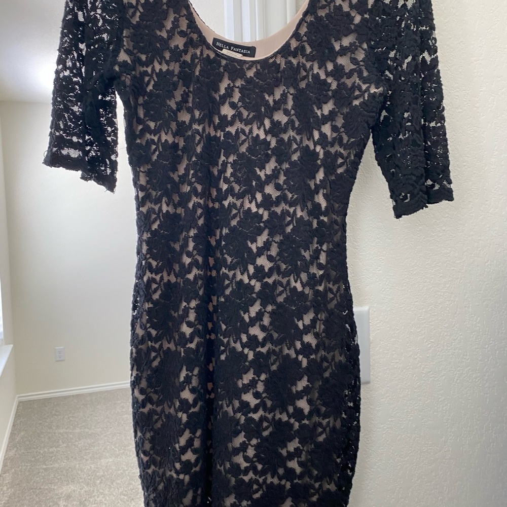 Large black lace Nella Fantasia Dress